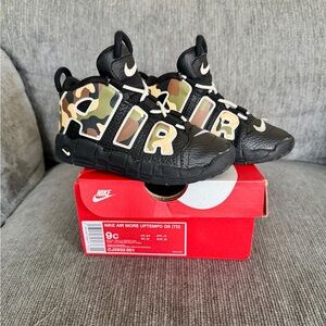 Nike Air More Uptempo - Black / Sail Lt / British Tan - Size 9c